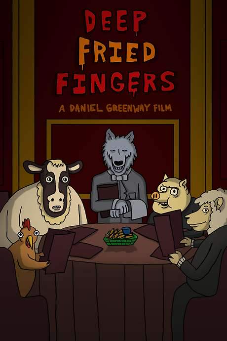    Deep-Fried Fingers reverses the meat eating roles between humans and animals.  